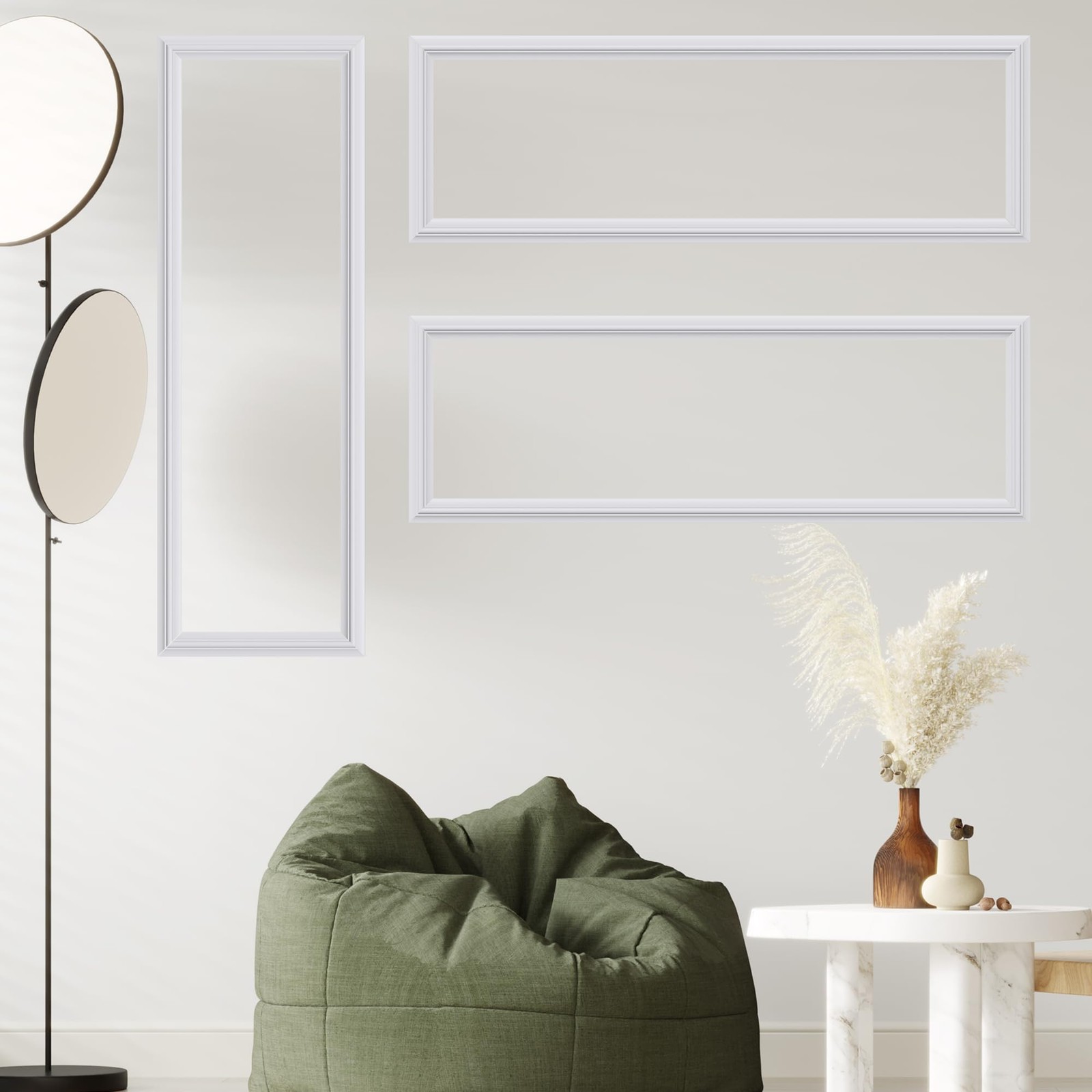 Ktinitk 3 Pcs Premade Wainscoting Panels Accent Wall Panels For Interior Wall