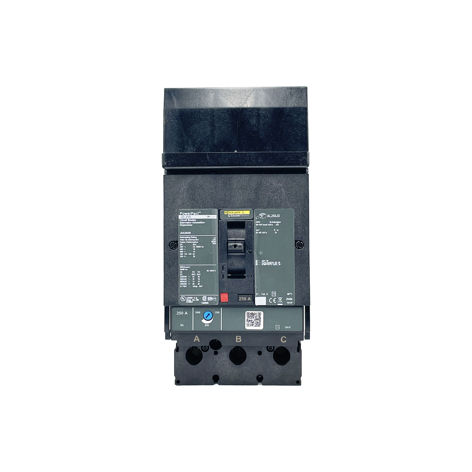 NIB – Square D – JDA36250 – Molded Case Circuit Breaker – 250A, 3-Phases, 600V