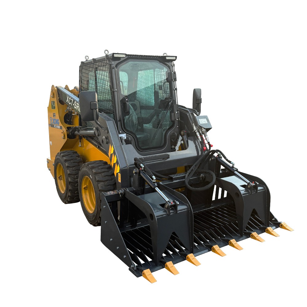 LandHonor 72in Skeleton Rock Grapple Rake Bucket w/ Teeth Skid Steer Attachments