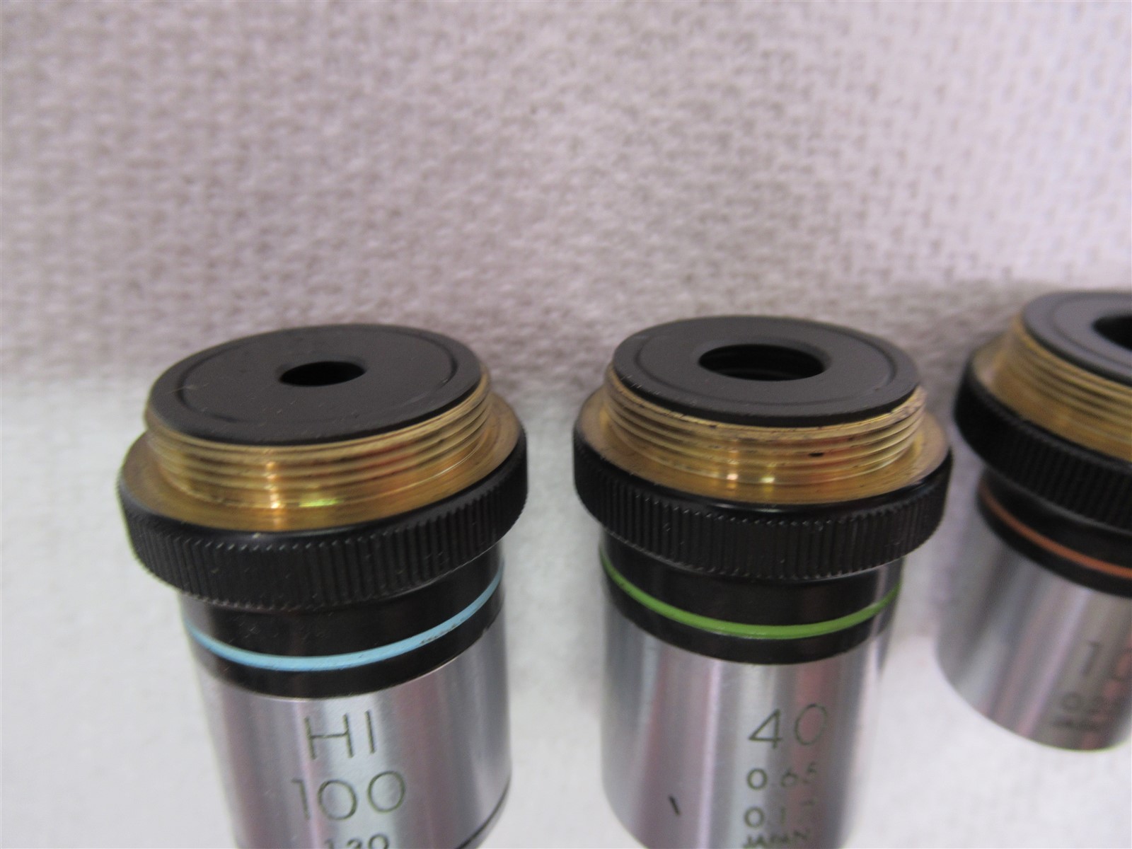 Vintage Olympus Microscope Objective Lens Lot 4x 10x 40x 100x Oil Japan RMS CH