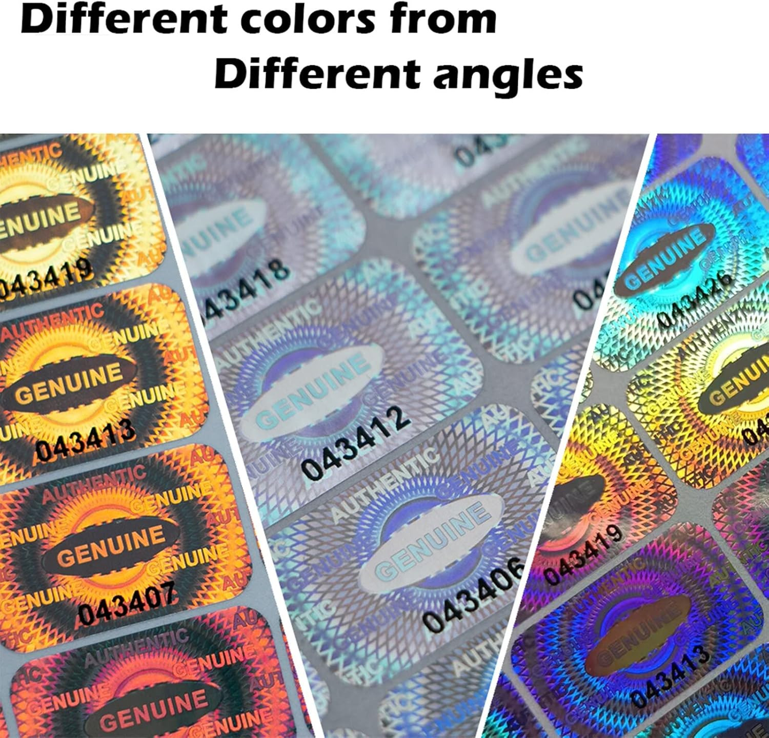 Dose Not Apply 300 Pcs Authentic Hologram Labels/Stickers Silver Transfer Tamper
