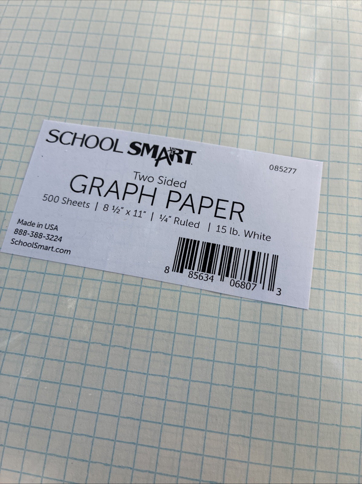 500 Pack 8-1/2 x 11 Graph Paper, 1/4 Rule, Two Sides, White, Bulk, Loose Leaf