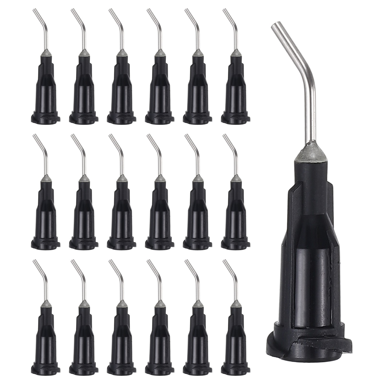 66Pcs 0.5Inch 19Ga 45° Angled Dispensing Needles, Black