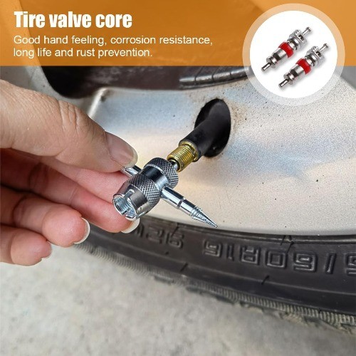 100PCS Premium Tyre Valve Cores, Nickel Plated Valve Stem Core Part Replacement,