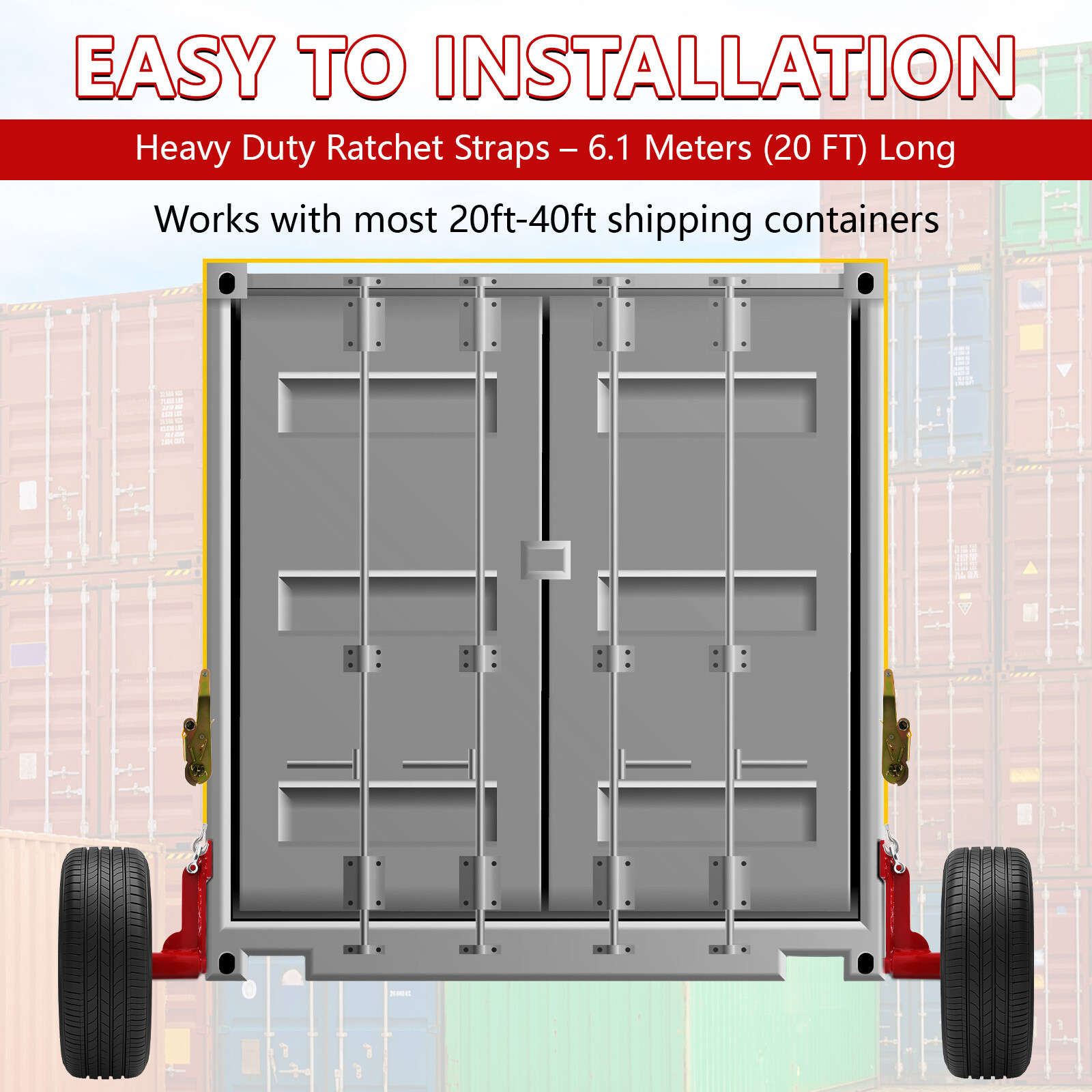 2Pack Shipping Container Wheels 6-Lug Wheels Kit.
