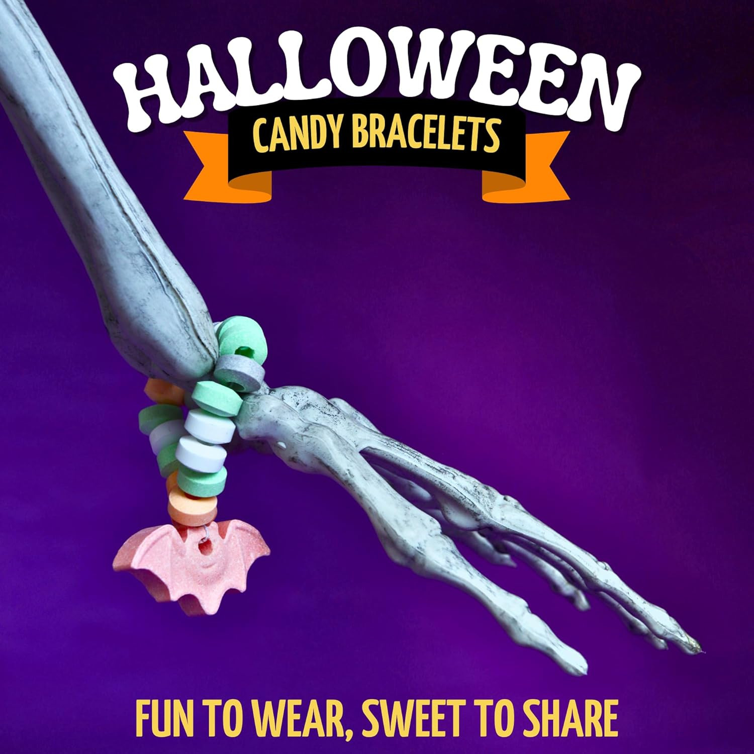 Halloween Candy Bracelets, Trick or Treat Pass Out Candies, 24 Count | Individua