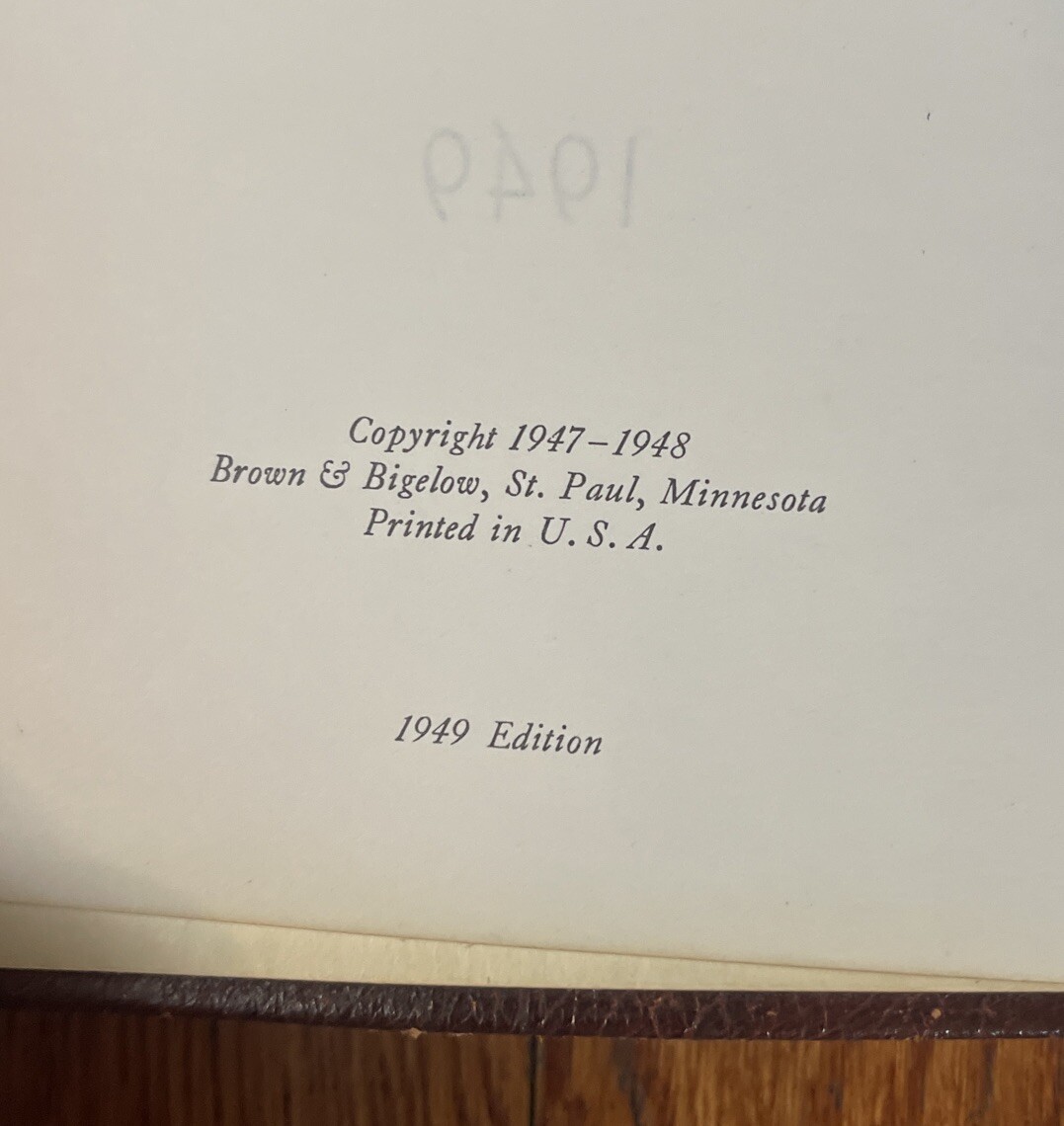 1949 THE EXECUTIVE RECORD AND TRAVEL GUIDE Brown & Bigelow DAY PLANNER New York