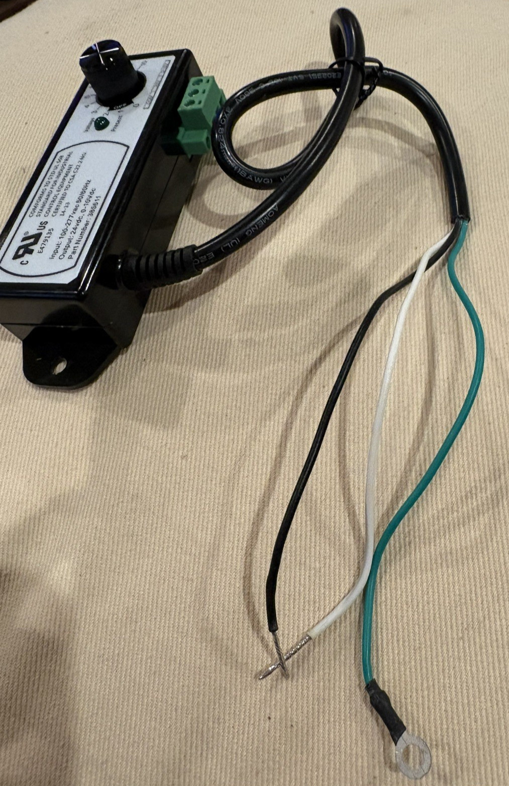 Greenheck 385611 Vari-Green Dial-On Fan Speed Control 100-277VAC 0-10V EC Motor