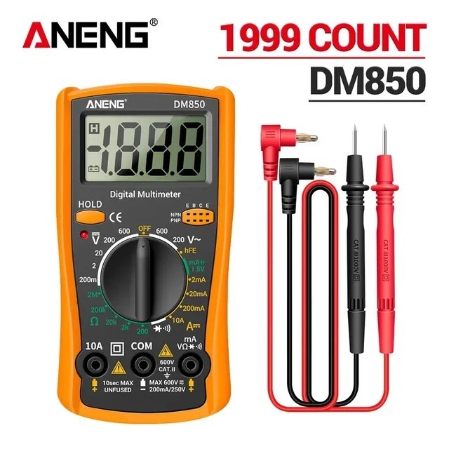 LCD Digital Multimeter AC DC Voltmeter Ammeter Ohmmeter Volt Tester Leads Meter