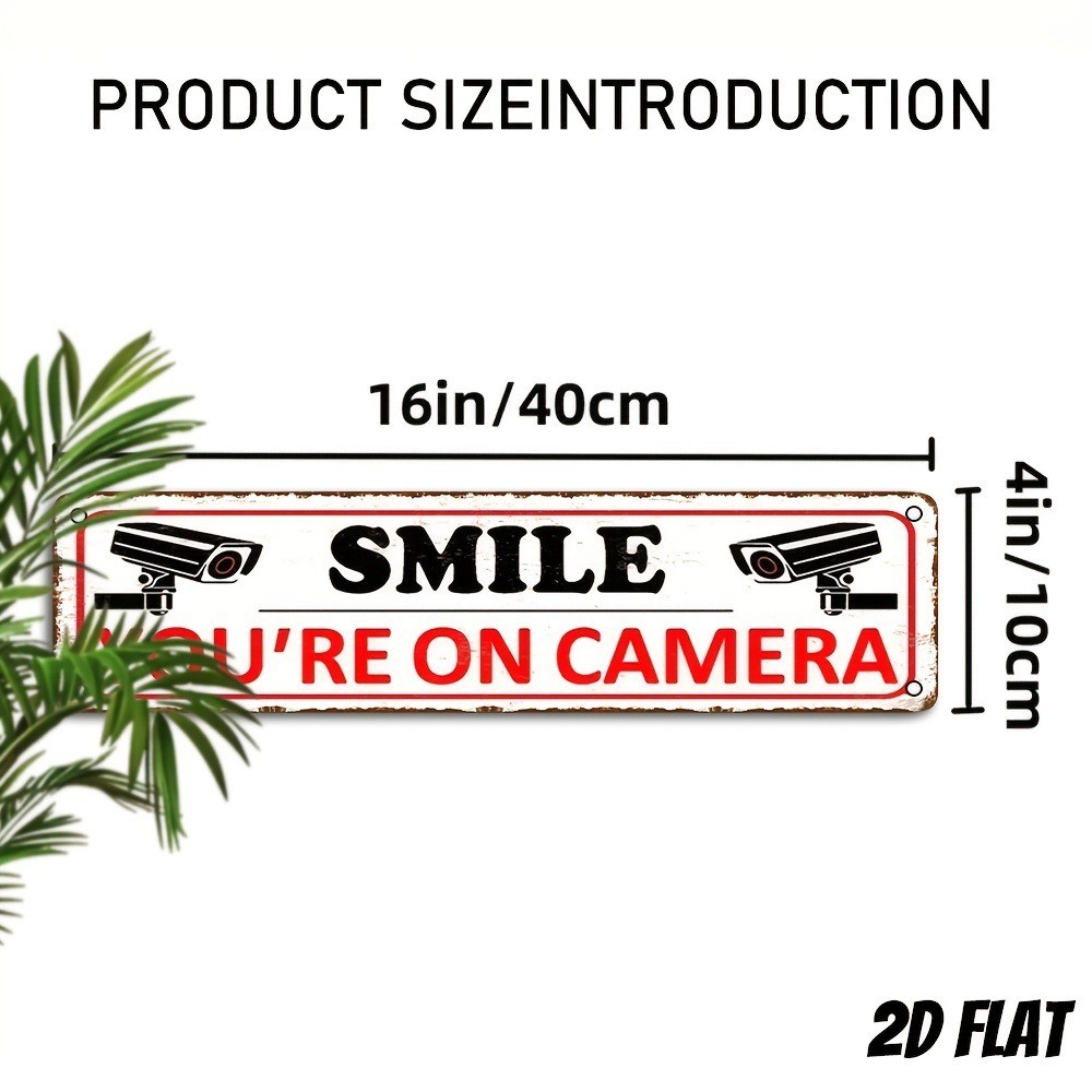 «YOU’RE ON CAMERA» Aluminum Wall Mount For Street Patio Shop Creative Home Decor