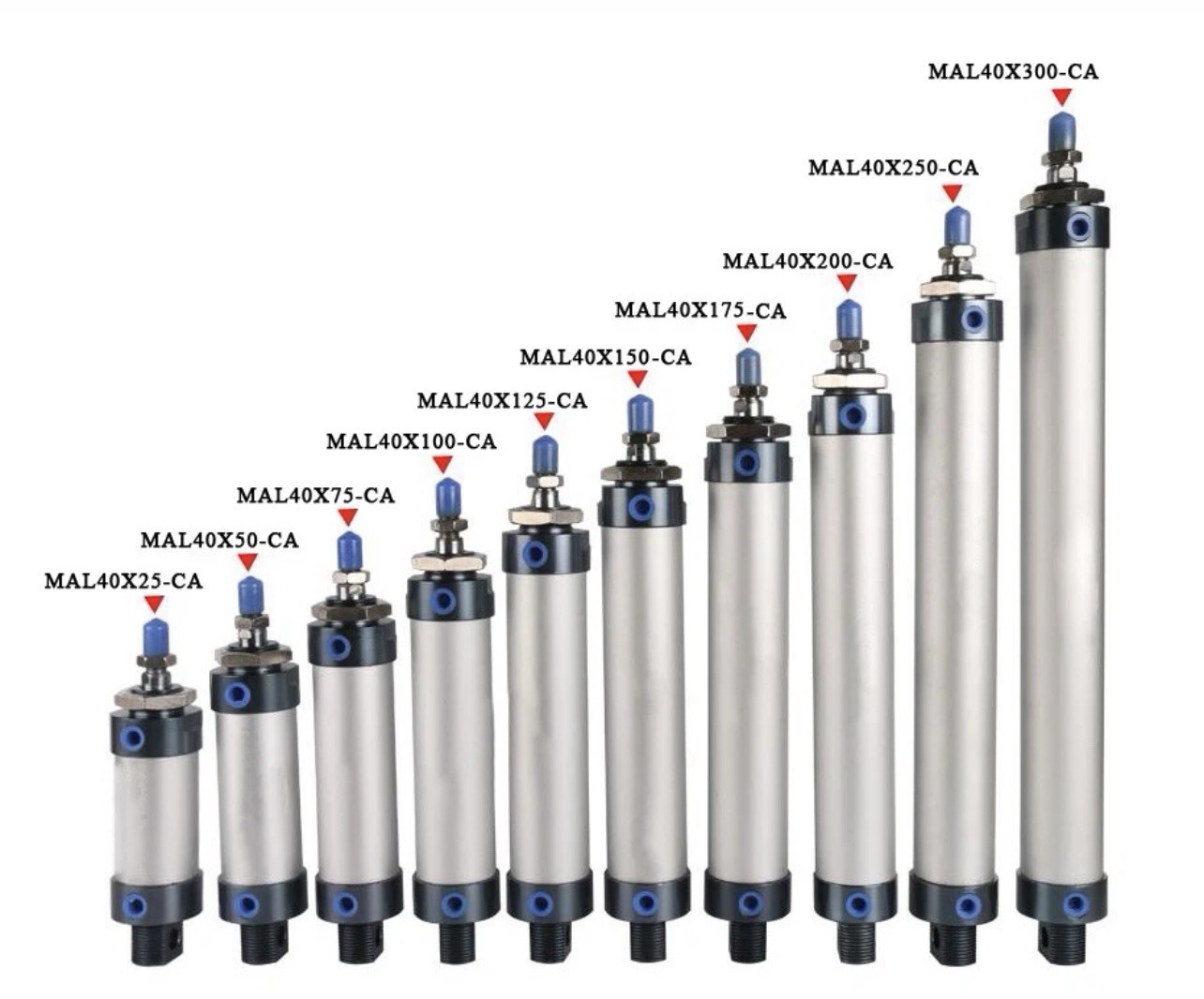 MAL40X100-CA Pneumatic Air Cylinder Bore 40mm Stroke 100mm Double Acting 1Pc