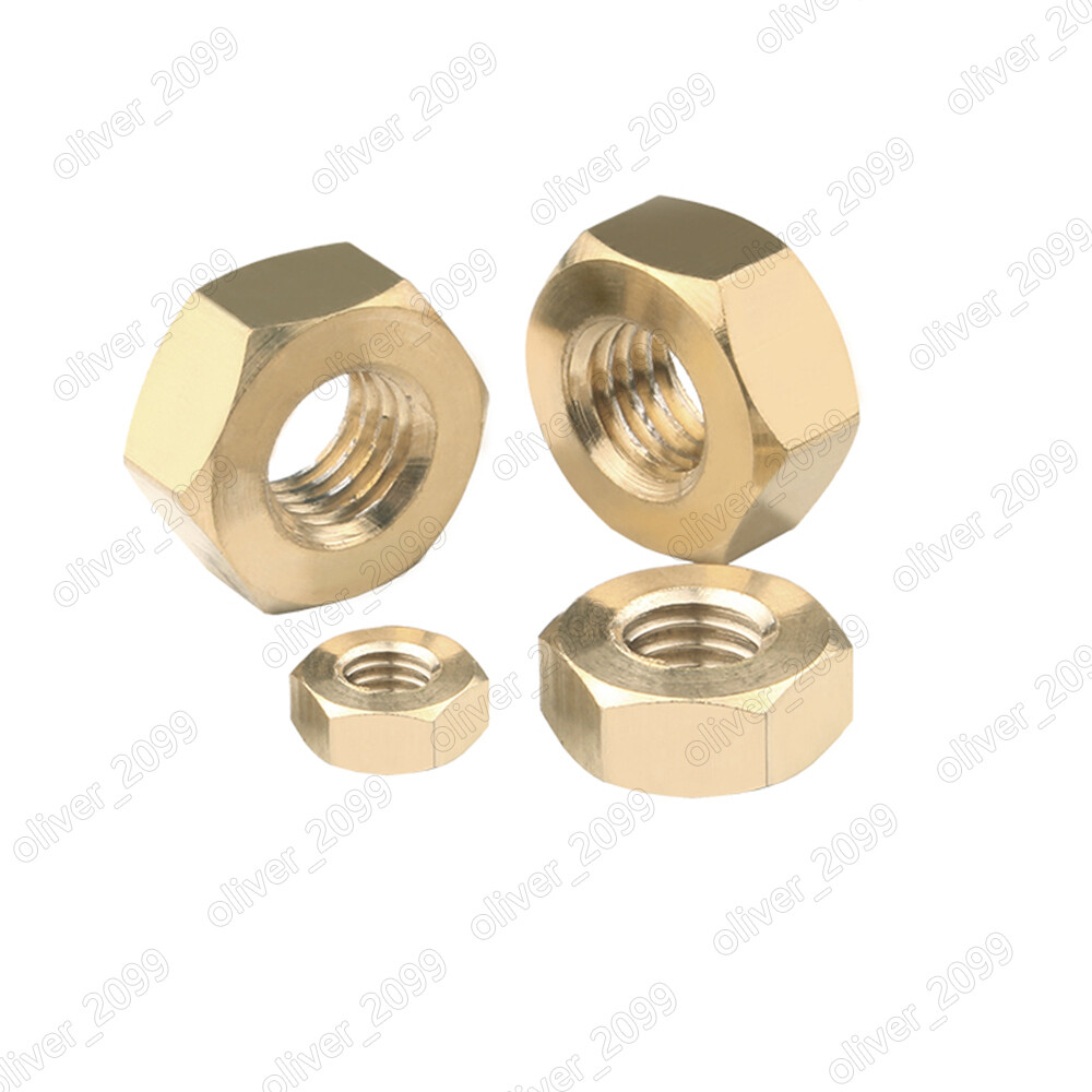 Brass DIN934 Hexagon Nuts Hex Nut M1.6 M2 M3 M4 M5 M6 M8 M10 M12 M14 M16 M18 M20