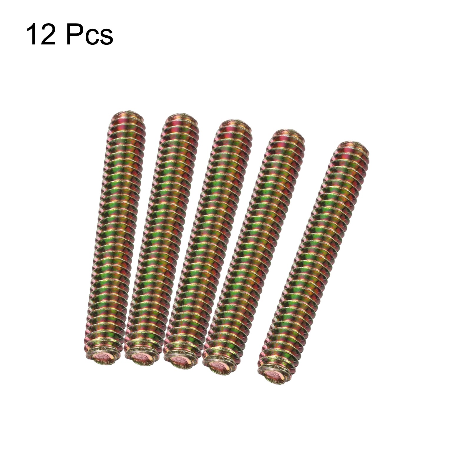 12 Pcs 1/4×1-3/4″ Fully Threaded Rods Carbon Steel All Thread Studs for Mounting
