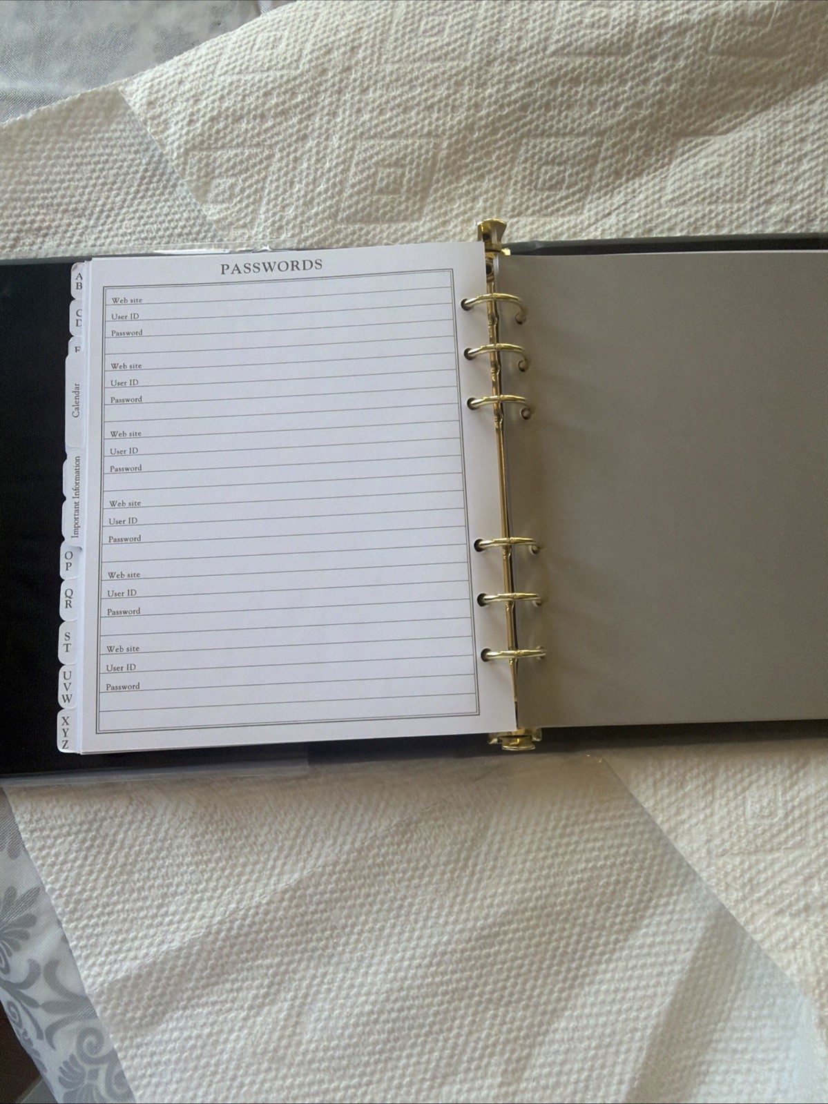 Hallmark Classic Address Book Faux Leather Ringbound Free Shipping