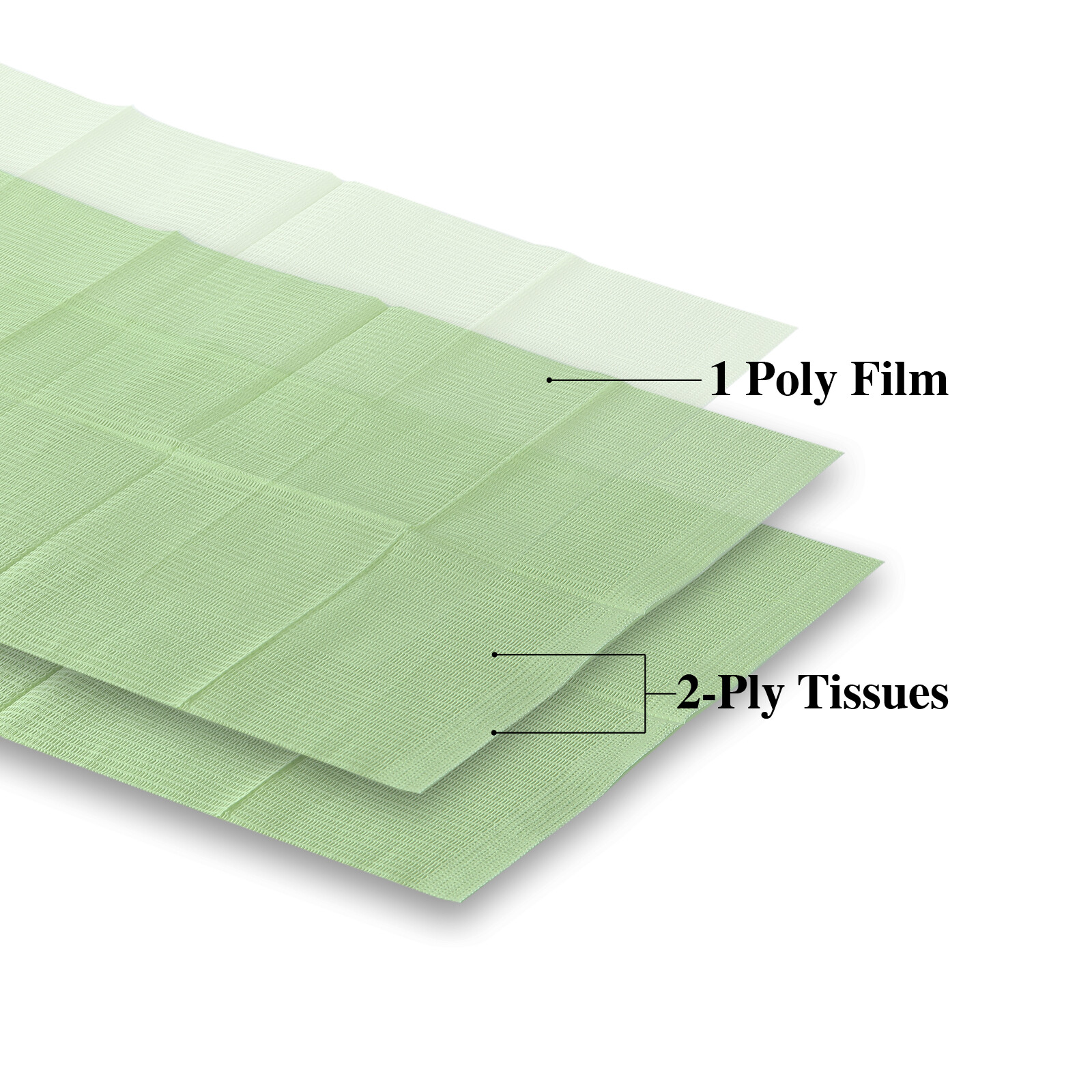 2000 Disposable Dental Bibs 3-Ply Waterproof Medical Tattoo Towel 13″x18″ GREEN