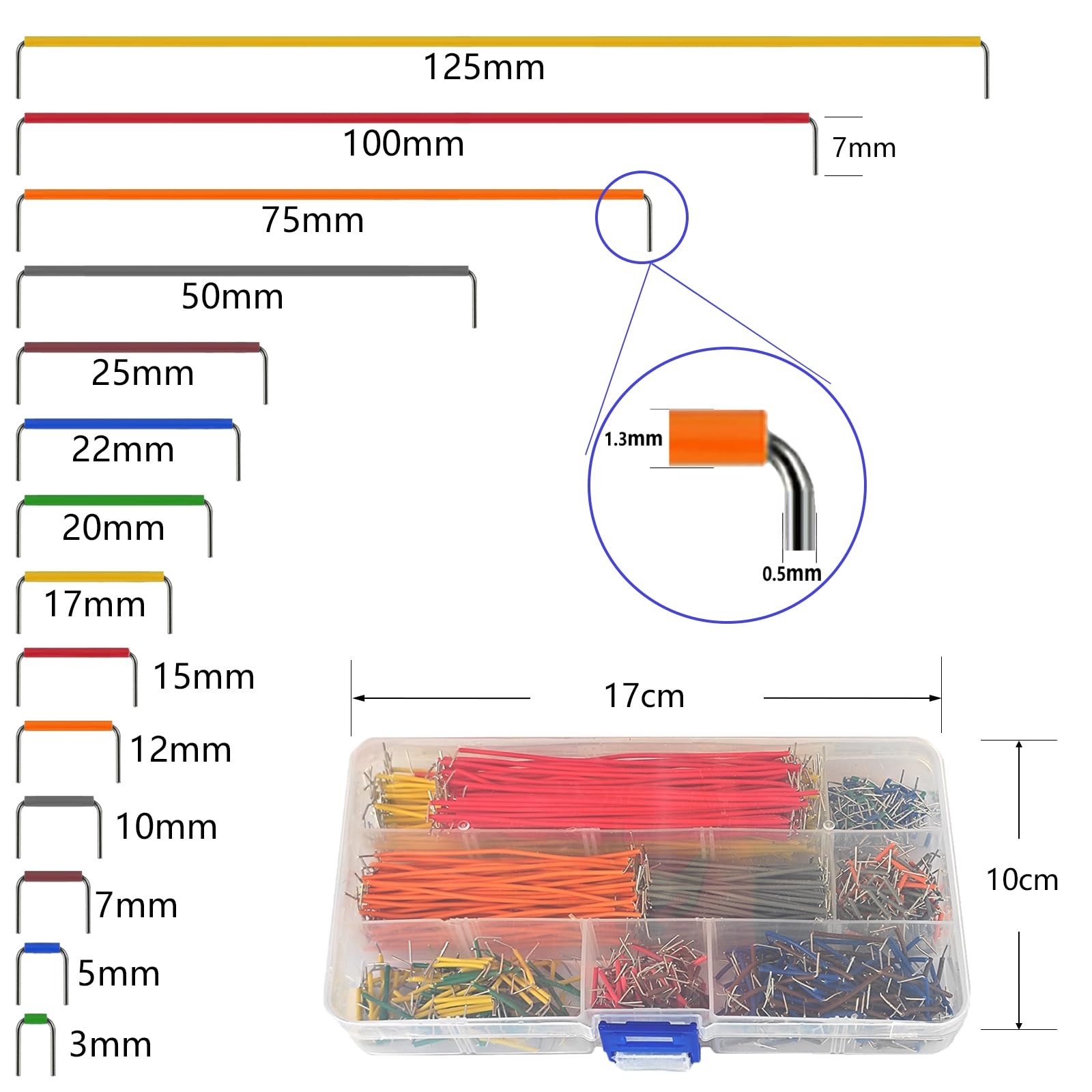 840 Pcs Breadboard Jumper Wires Kit, 14 Lengths Solderless Multicolor