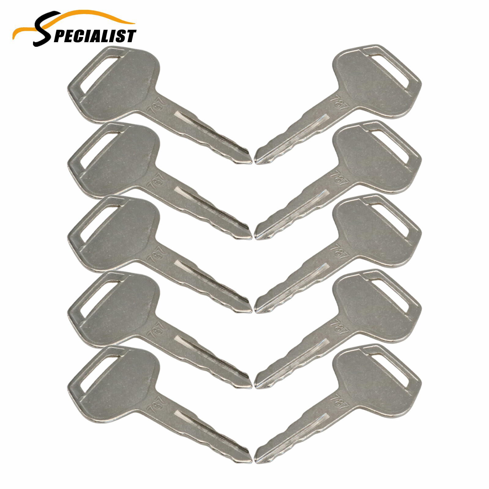 10pcs Keys 787 For Komatsu Heavy Equipment Key Excavator Dozer Loader Backhoe