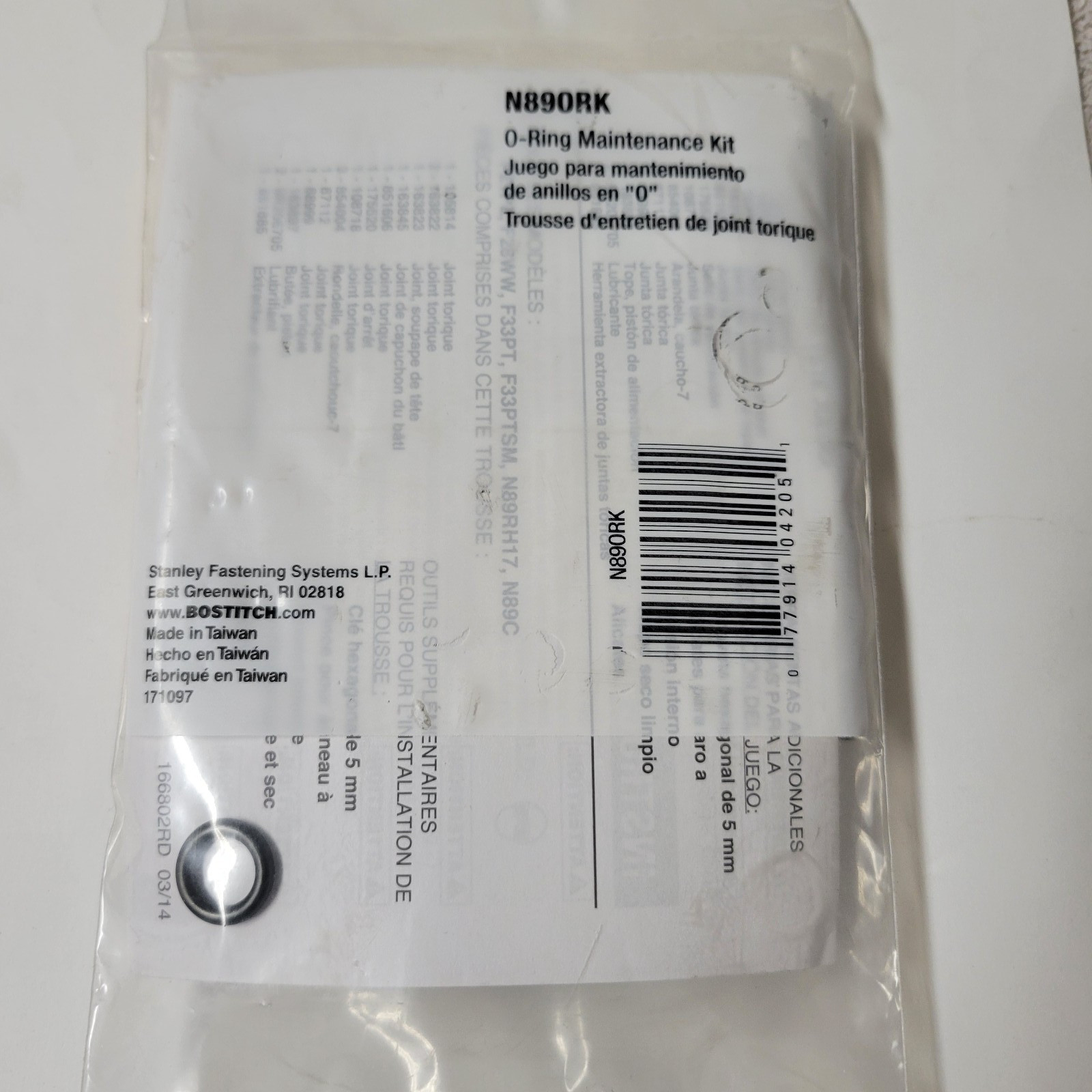Bostitch N89ORK OEM O-Ring Maintenance Kit For N89C, F21PL, F28WW, F33PT Nailers