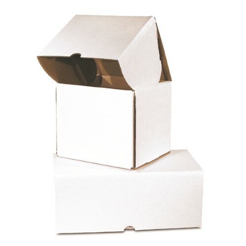 100 – 7 1/8×6 5/8×6 1/2″ Outside Tuck Corrugated Mailer White Ships Flat