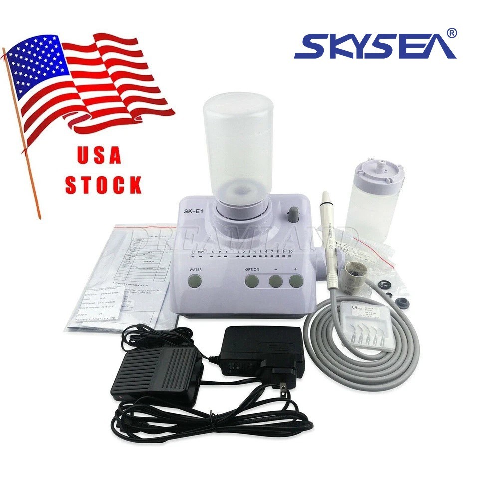US Cavitron Dental Ultrasonic Scaler fit EMS + LED Handpiece+Tips+Bottle SK-A8