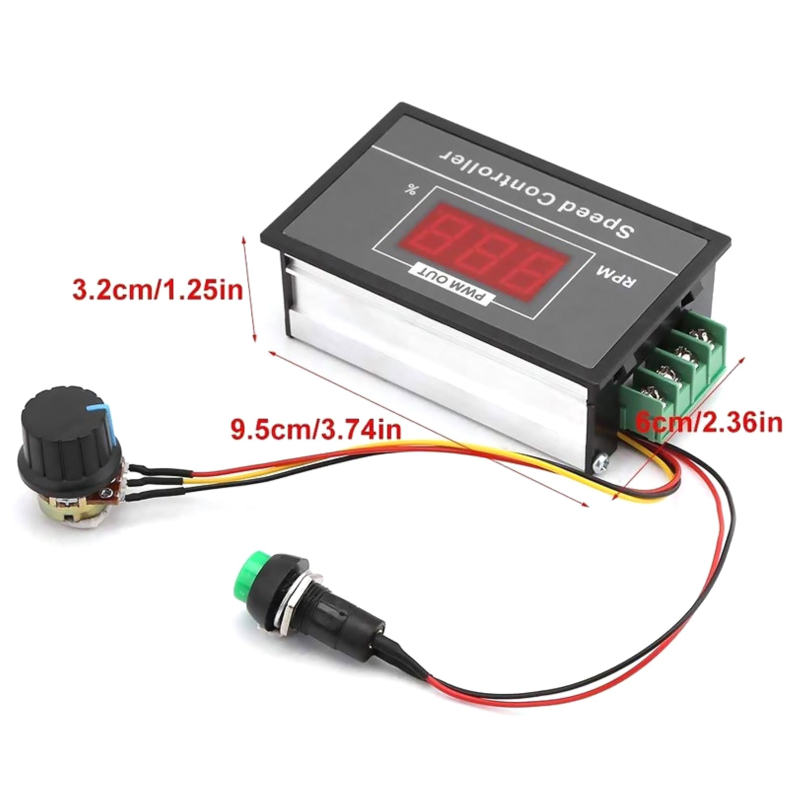 12V 24V 36V 48V 30A PWM DC Motor Speed Controller Digital Display + Switch