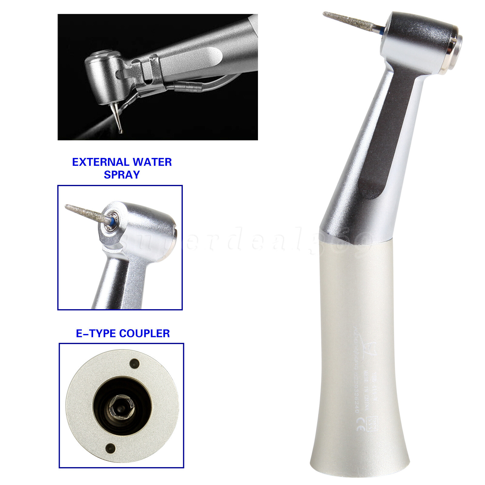 Dental Push Button Low Speed Contra Angle Handpiece E-type Fit FG 1.6mm Burs SA