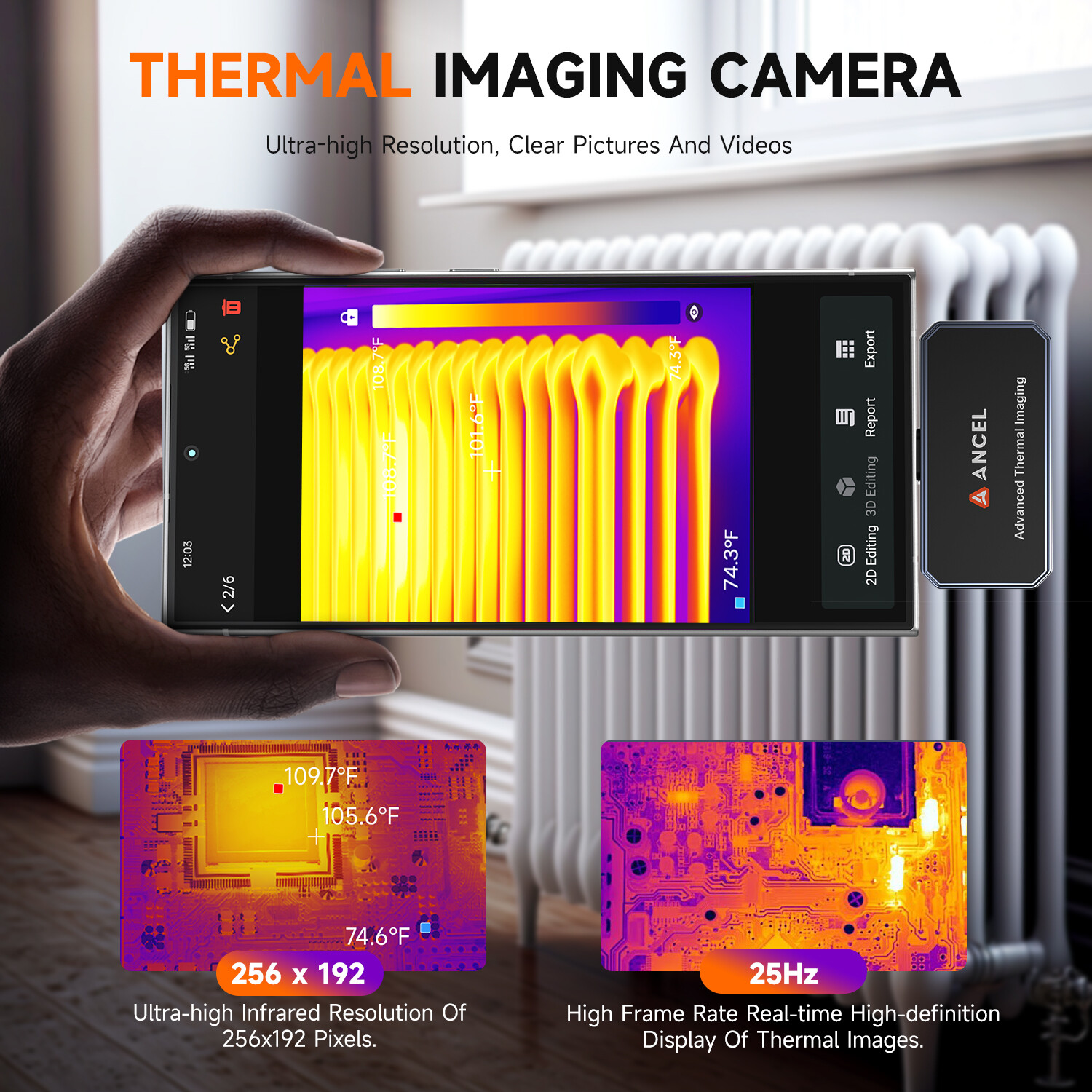 ANCEL IR101 256×192 Pixels Thermal Imaging Camera for Android USB-C Phones