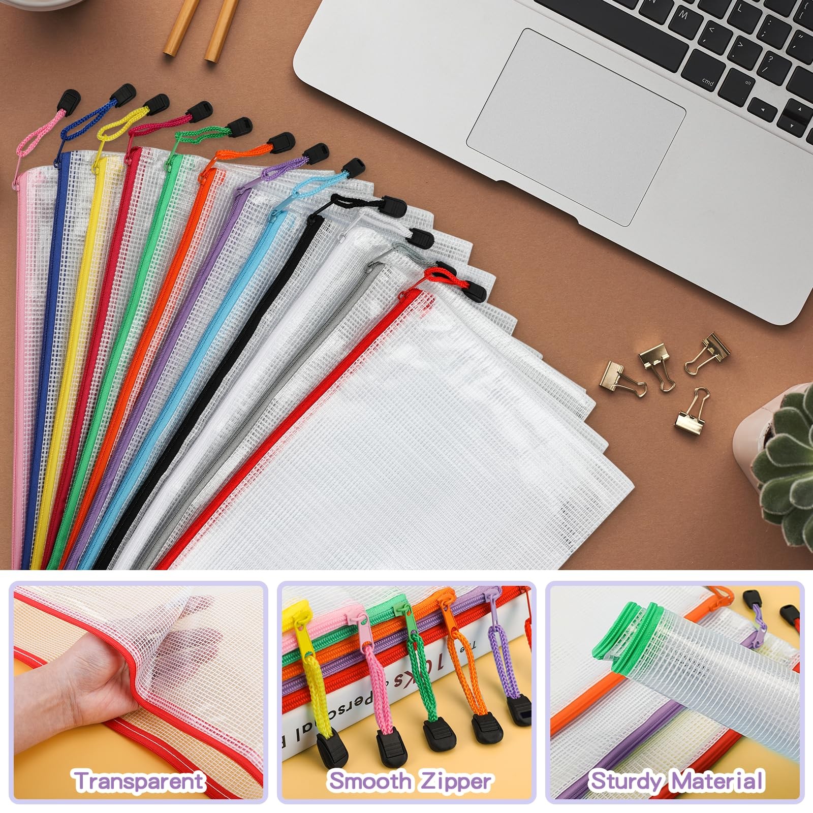 Zipper Pouch, 13.0×9.0 in (12 Colors, 36 Packs), Zipper Bags, Board Game Stor…
