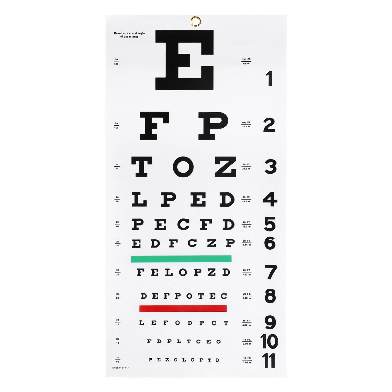 Eye Chart Eye Testing Chart Visual Acuity Measuring Eye Charts Set for Eye Exam