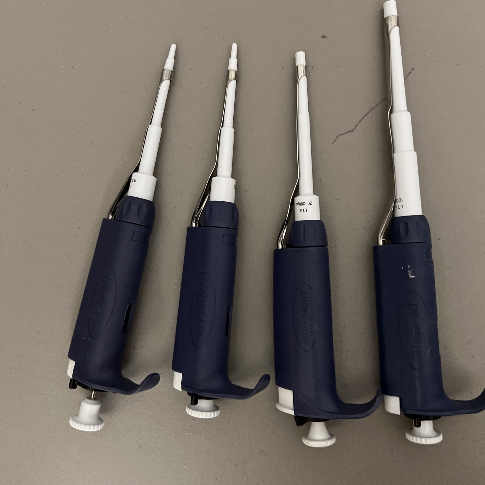 VERY NICE Set X4 Rainin Pipet Lite L10,L20,L200,L1000 LTS Pipette Pipetman