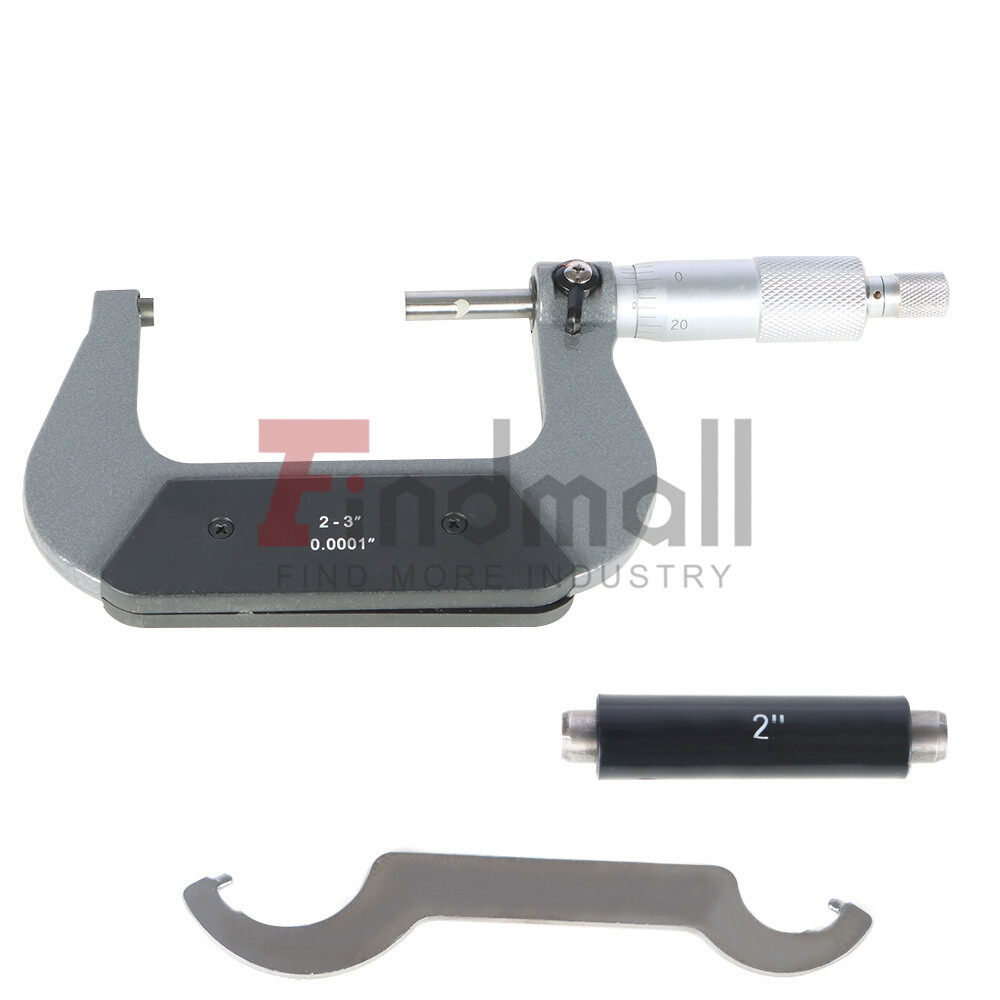 2-3″ Precision outside micrometer 0.0001″ carbide tipped, standard New