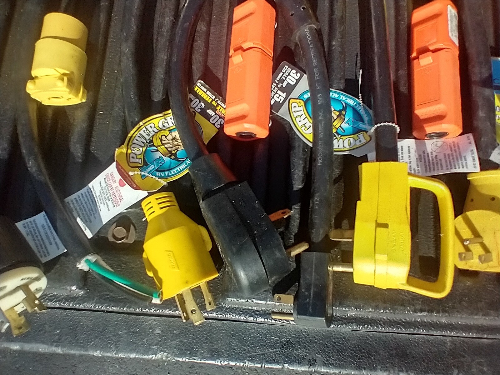 Huge Variety Lot of 22  Park Power RV Marine Adapters Plugs Recep 125V, 15-30A,