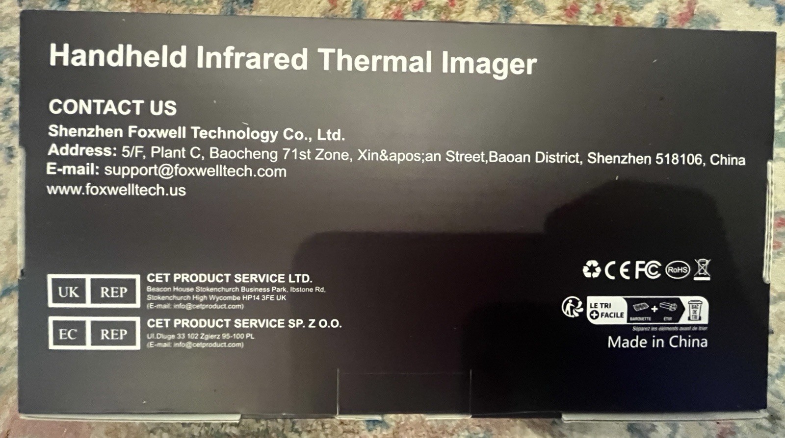 FOXWELL HT280 Thermal Imaging Infrared Camera 320 X 240 2.8″ LCD Screen 25Hz
