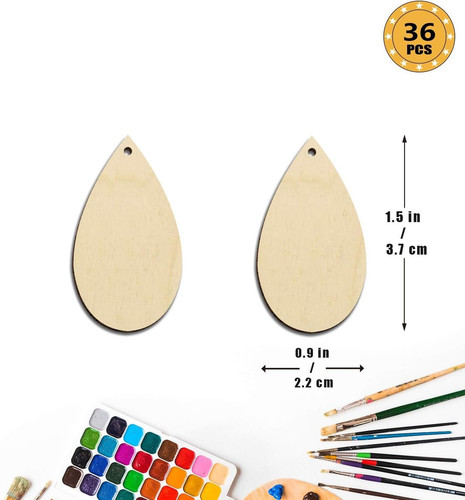 Wood Earring Blanks for Women Unfinished Little Teardrop Earrings for…