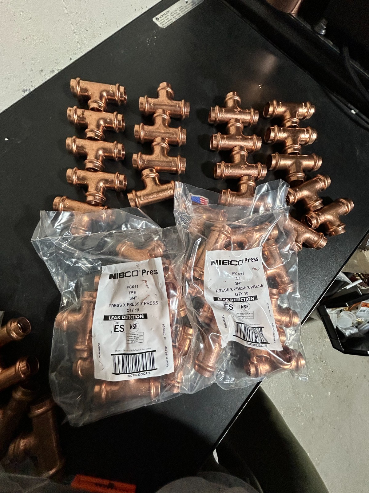 NIBCO PROPRESS 3/4″ TEES (20 pieces) VIEGA *New in Bags* MADE IN USA