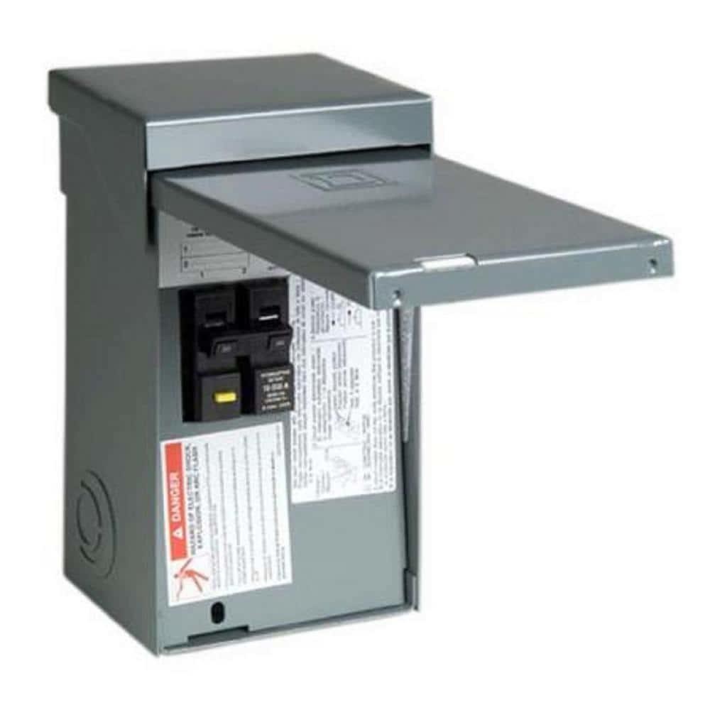 50 Amp 2 Space 4 Circuit Zinc Coated Steel Outdoor Spa Panel Padlockable Cover