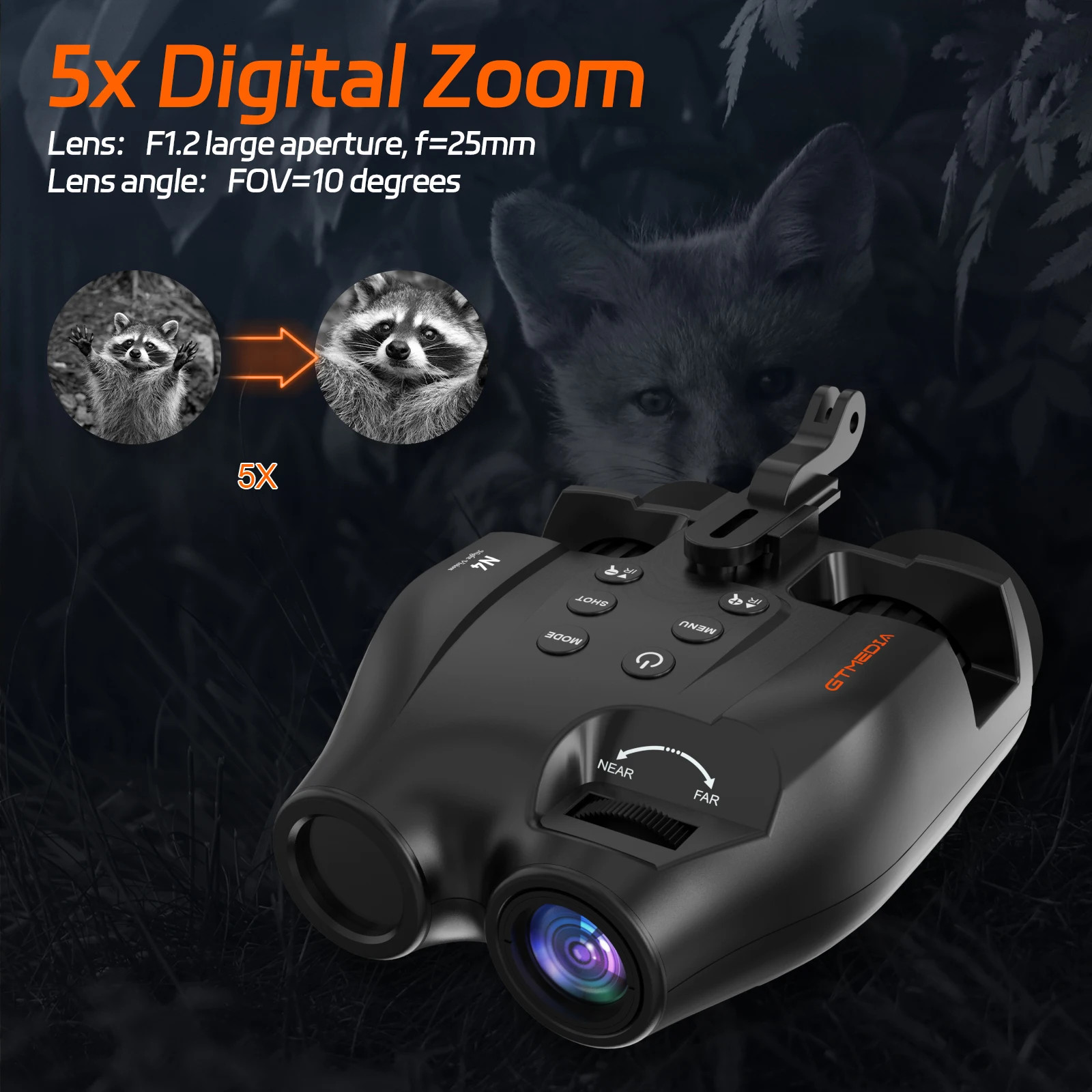 Binocular Night Vision Headphones, HD Infrared, Handsfree, Rechargeable, …