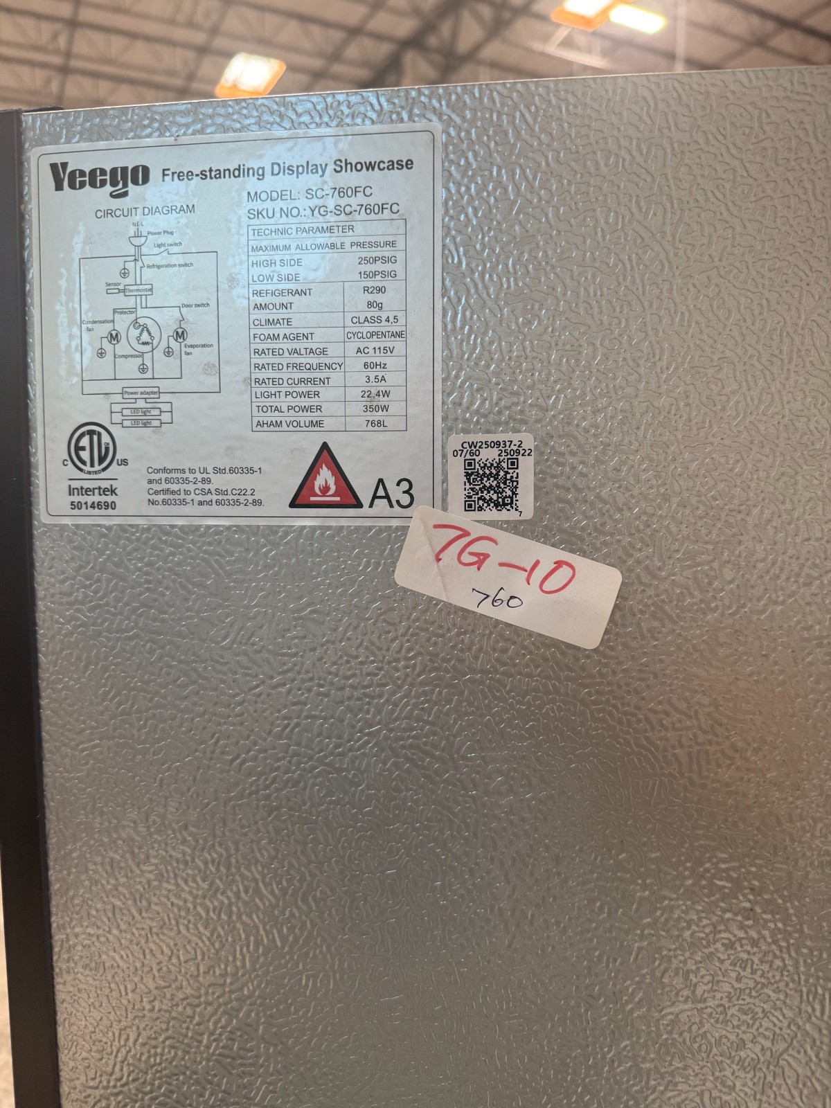 Yeego Glass Doors Commercial Merchandiser Beverage Refrigerator 27.12 Cu.ft