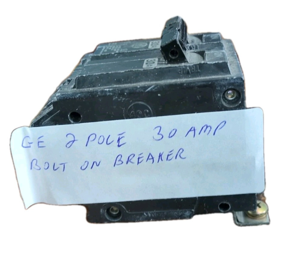 Two GE 30 Amp, 240 Volt, 2 Pole, Bolt-On Circuit Breakers gm