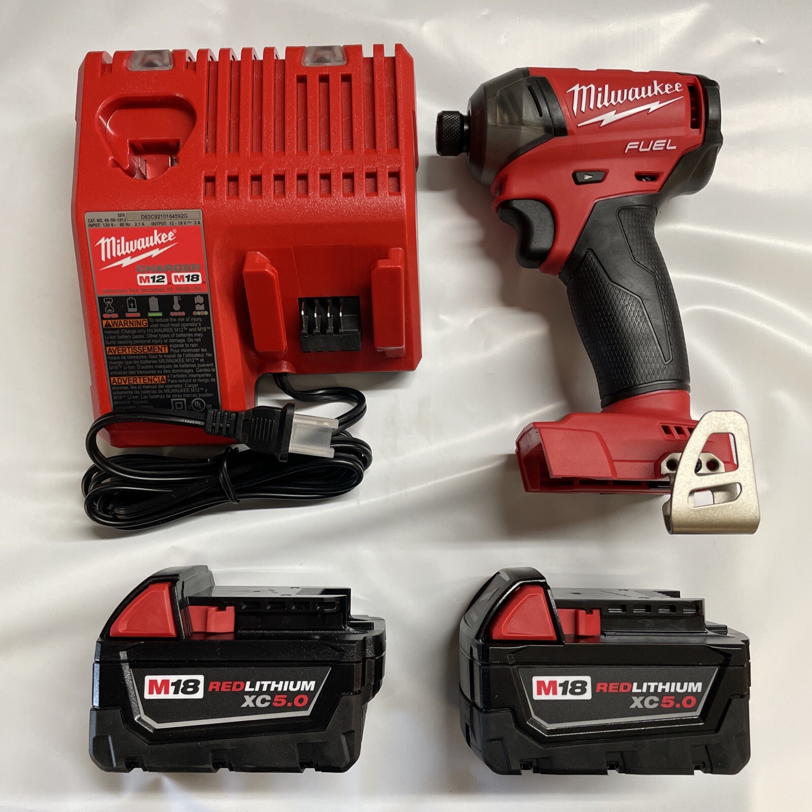 Milwaukee 2760-20 M18 Fuel Lithium 1/4 Surge Impact w/2 Batteries & Charger New