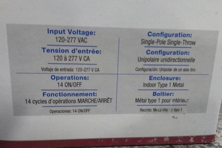 Intermatic ET1705C 120-277VAC 30 A 7 Day Maximum Electronic Timer