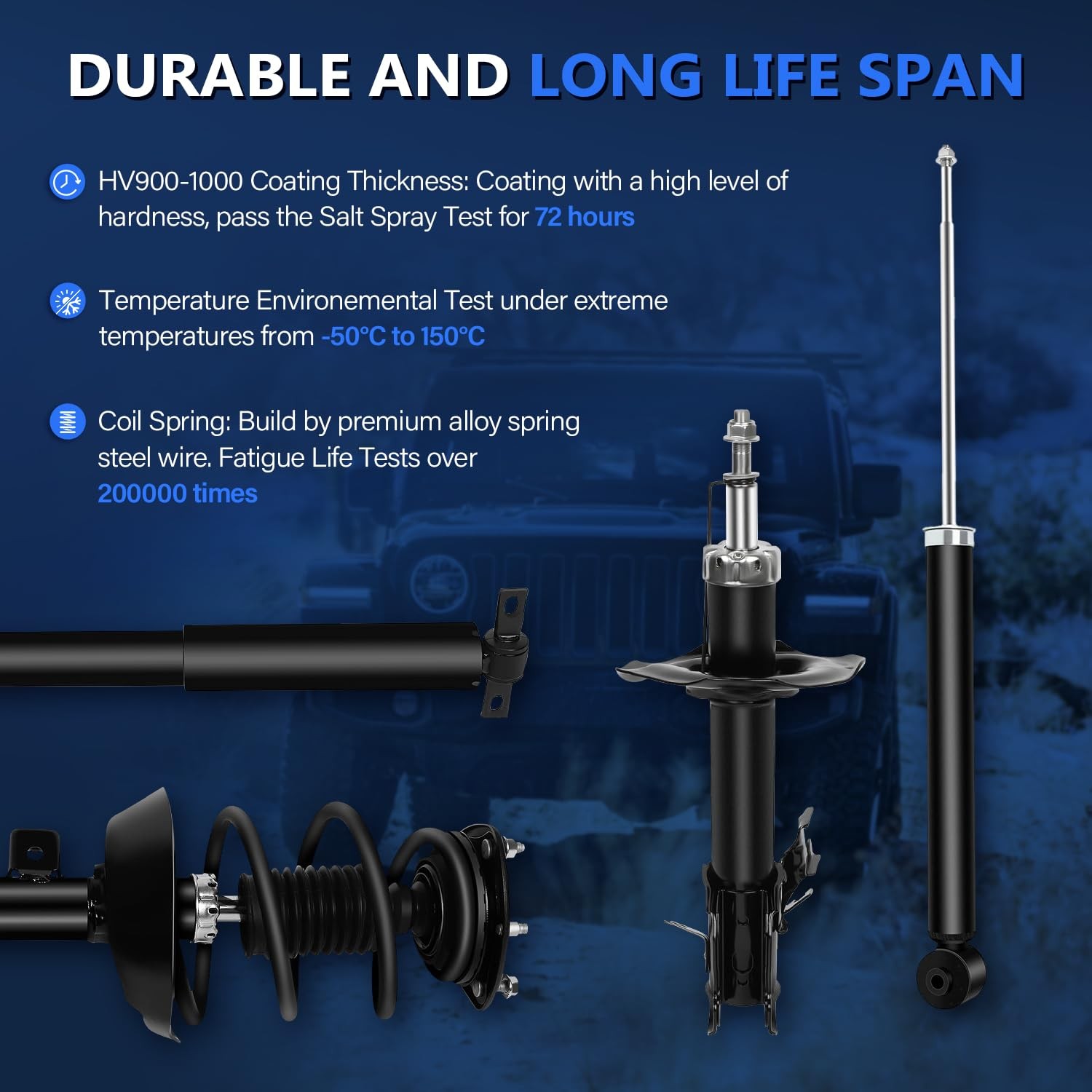 Front Rear Shocks Struts for Toyota Pickup 1984-1995 RWD 2.4L 3.0L w/o 1 Ton