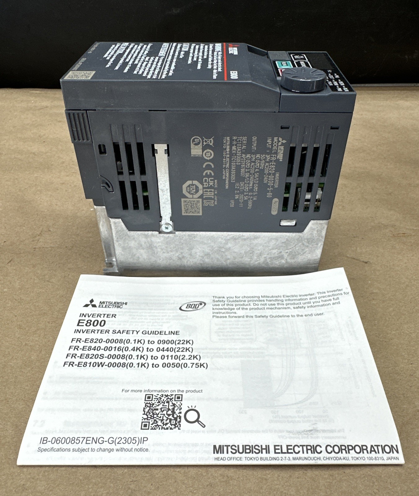 MITSUBISHI FR-E820-0030-5-60 3~Ph Inverter VSD/VFD 0.4kW/0.5HP – NEW SURPLUS