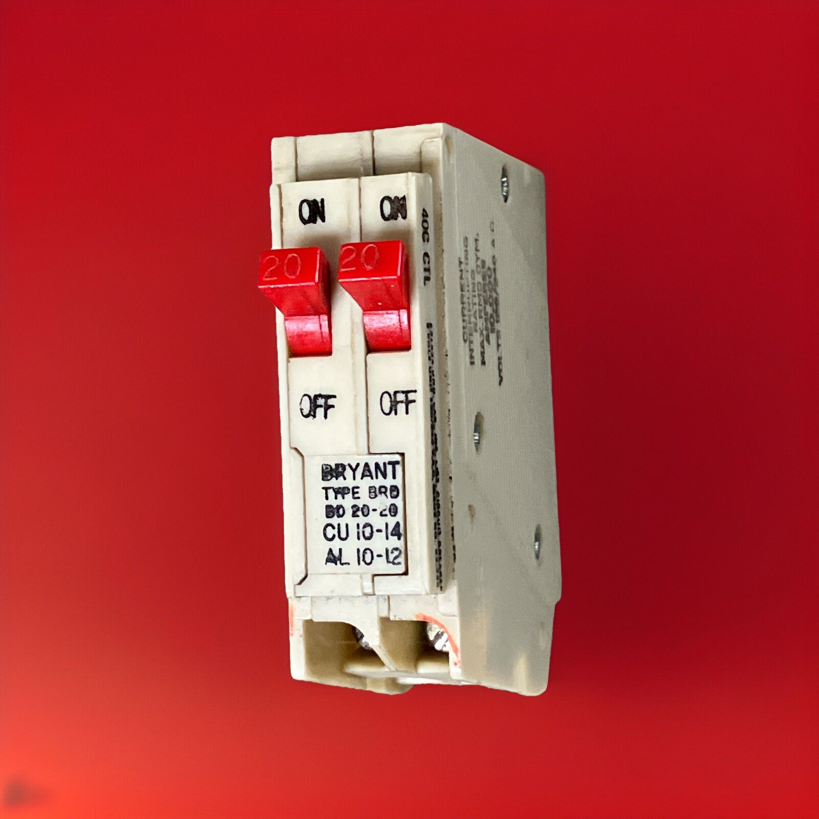 Bryant BD2020 Breaker CTL compliant Rejection Clip 20/20 Amp 10kA White RED