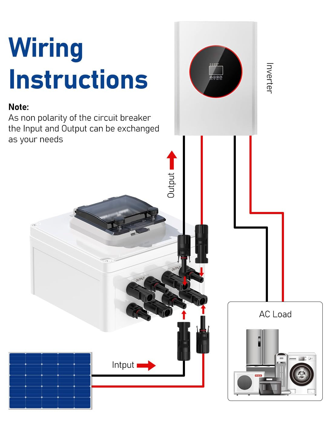 Solar Panel Disconnect Switch 2 String PV Disconnect 30 Amp DC Circuit Breaker B