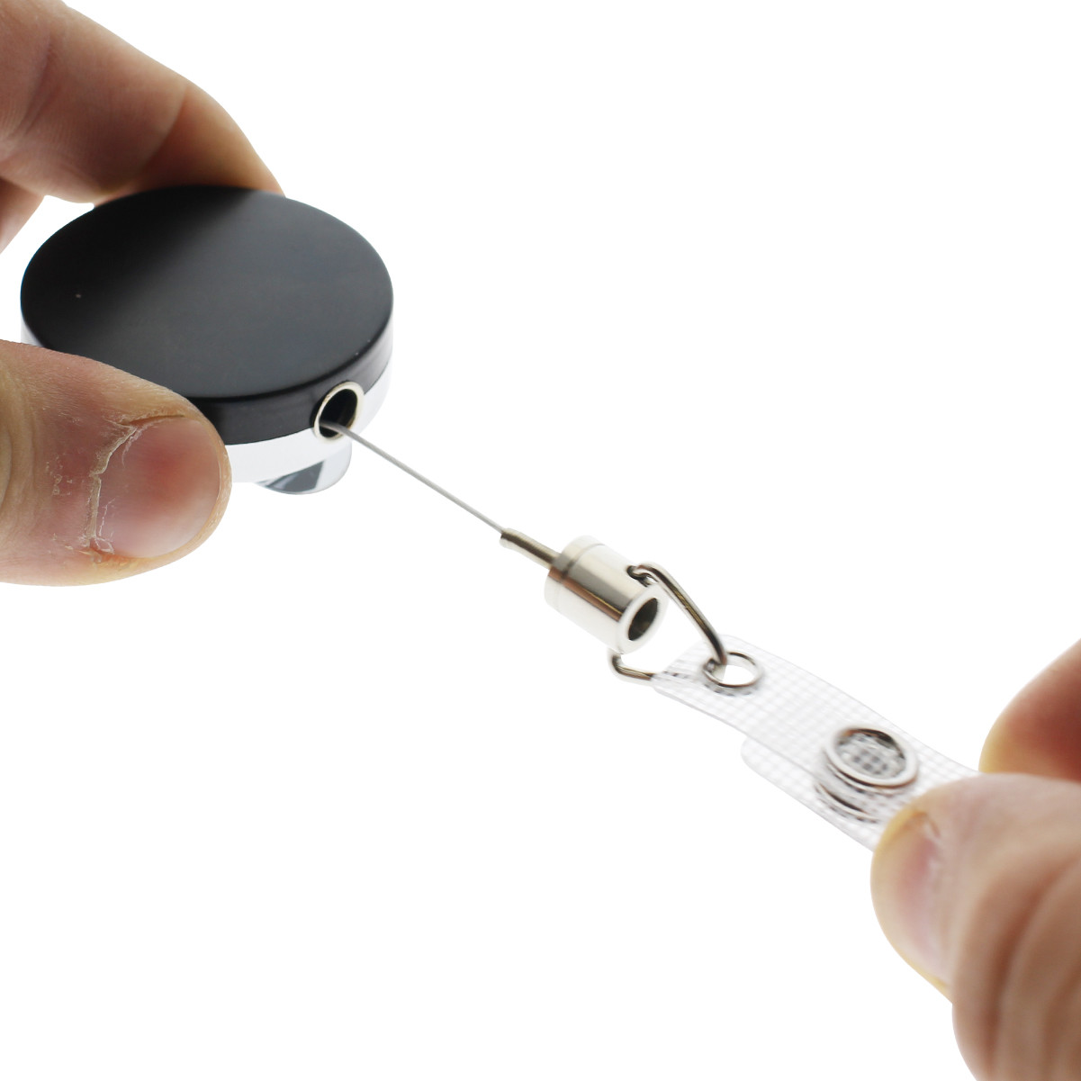 Heavy Duty Metal Retractable Badge Reel with Steel Cord Cable by Specialist ID