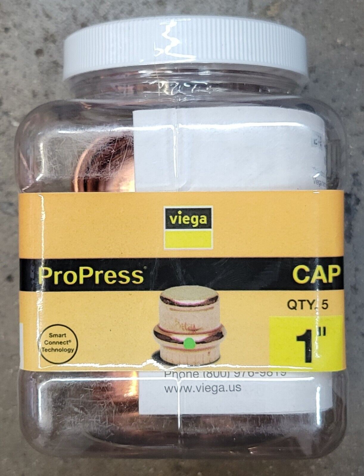 Viega ProPress – 1 Inch Press Copper Cap Fitting – 5 Pieces – #77455