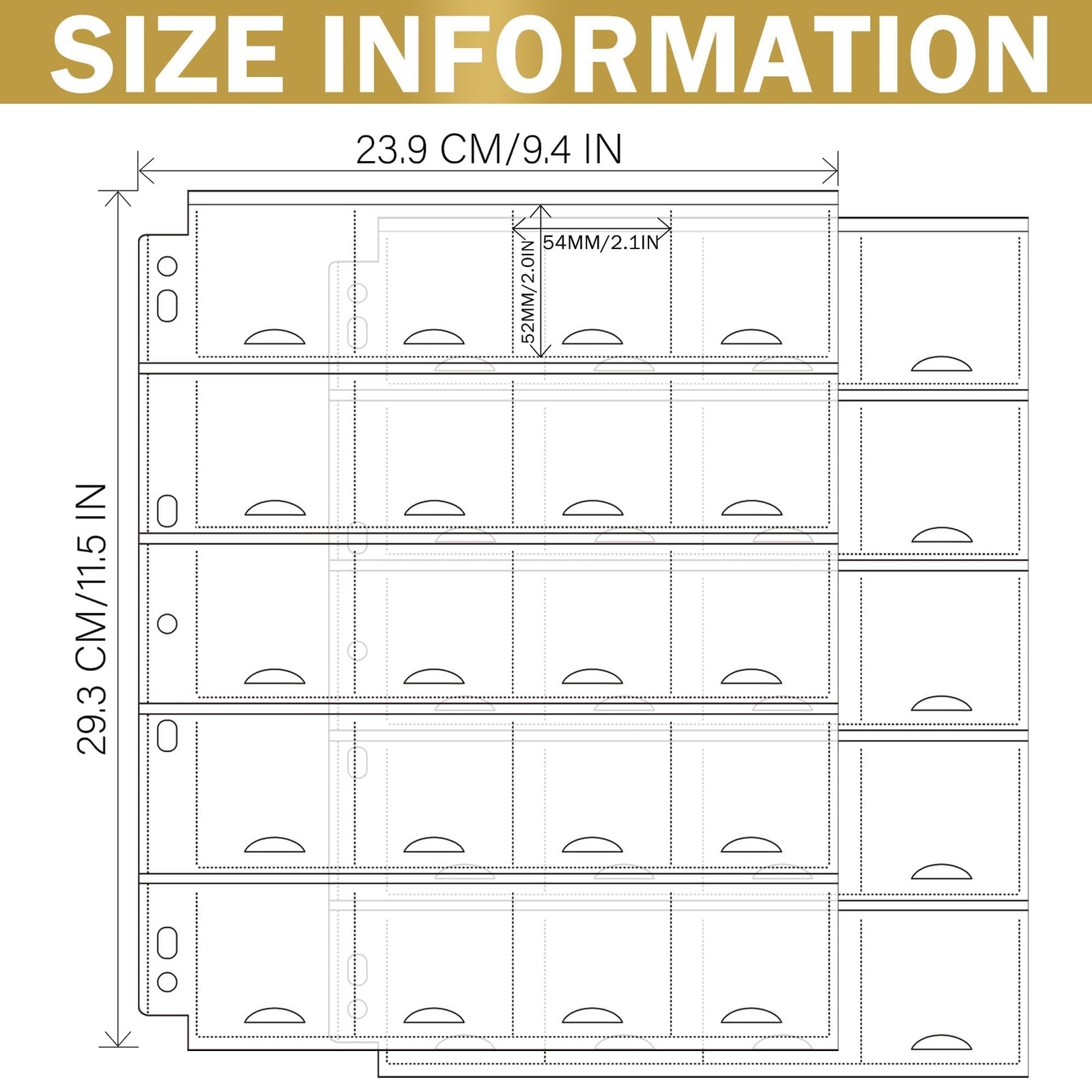 Coin Binder Sheets 30 Sheets 2″ X 2″ Coin Flips – 600 Pockets 7 Holes Coin Pages