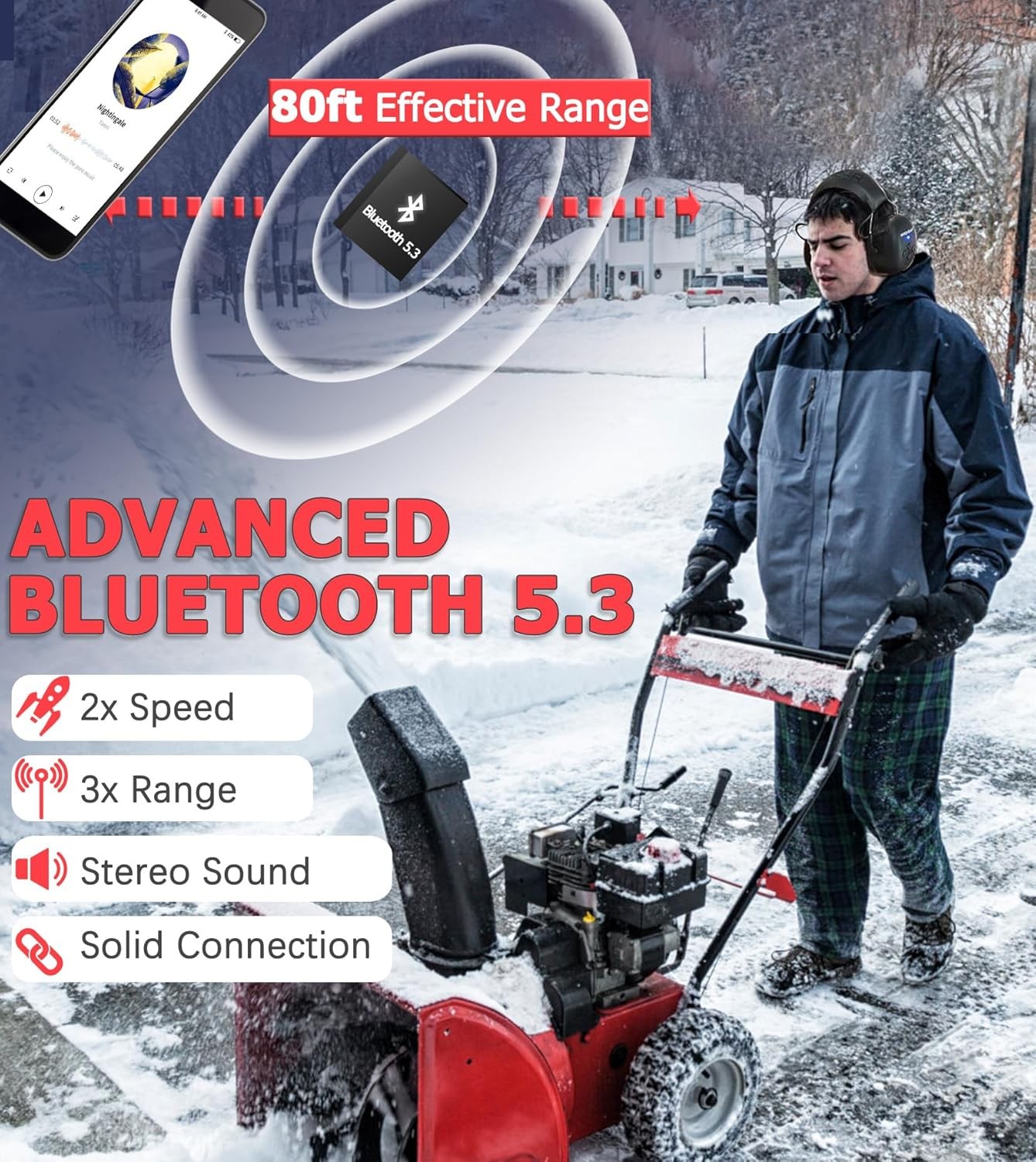 PROHEAR 037 Bluetooth 5.3 Hearing Protection 6.29*4.13*8.07 inches, 037black