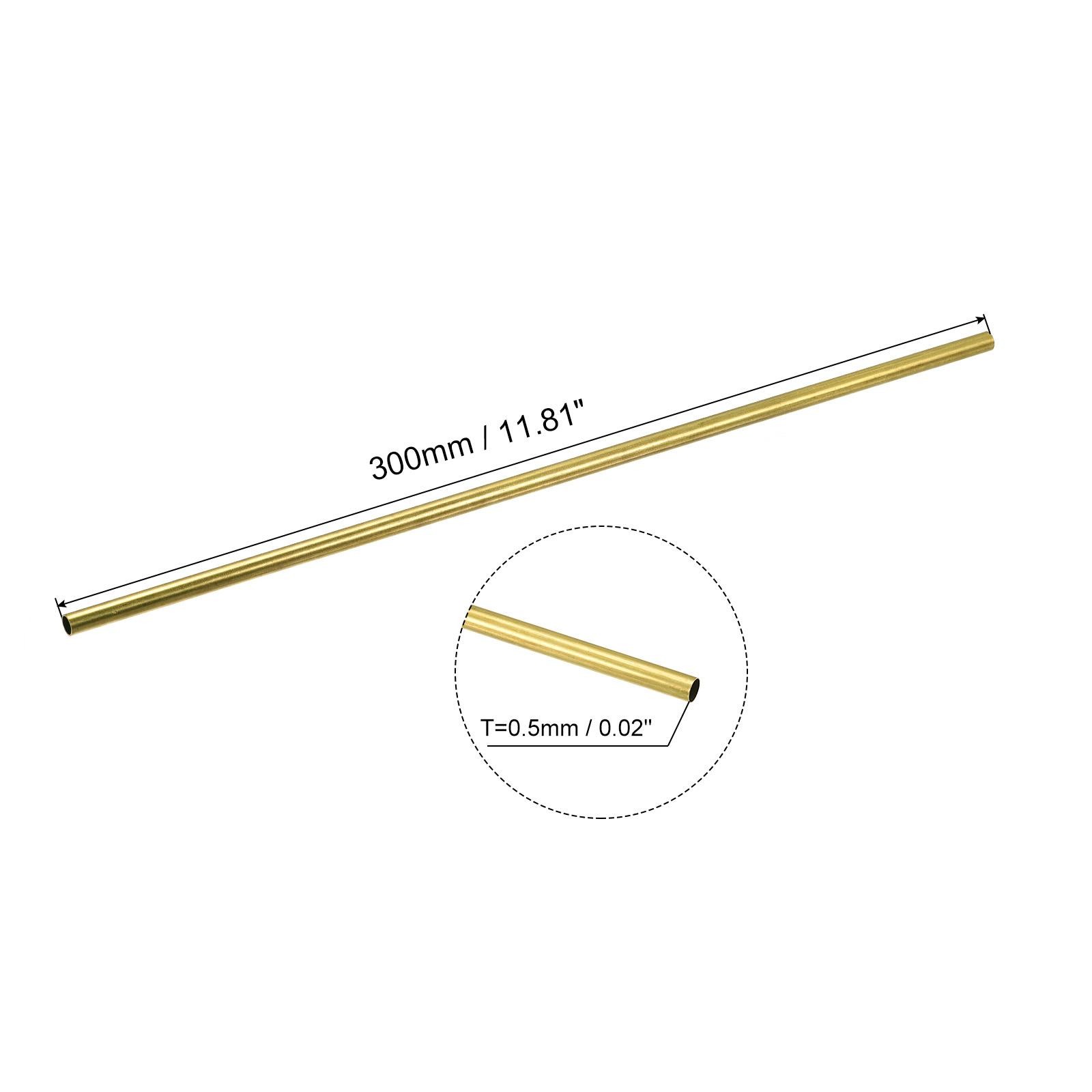 6pcs Brass Tube 2mm-7mm OD 0.5mm Wall Thickness 200mm Length Metal Tubing